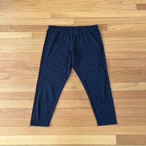 Lisa Bayne Black Bamboo Smooth Soft Baby French Terry Capri Crop Leggings Large